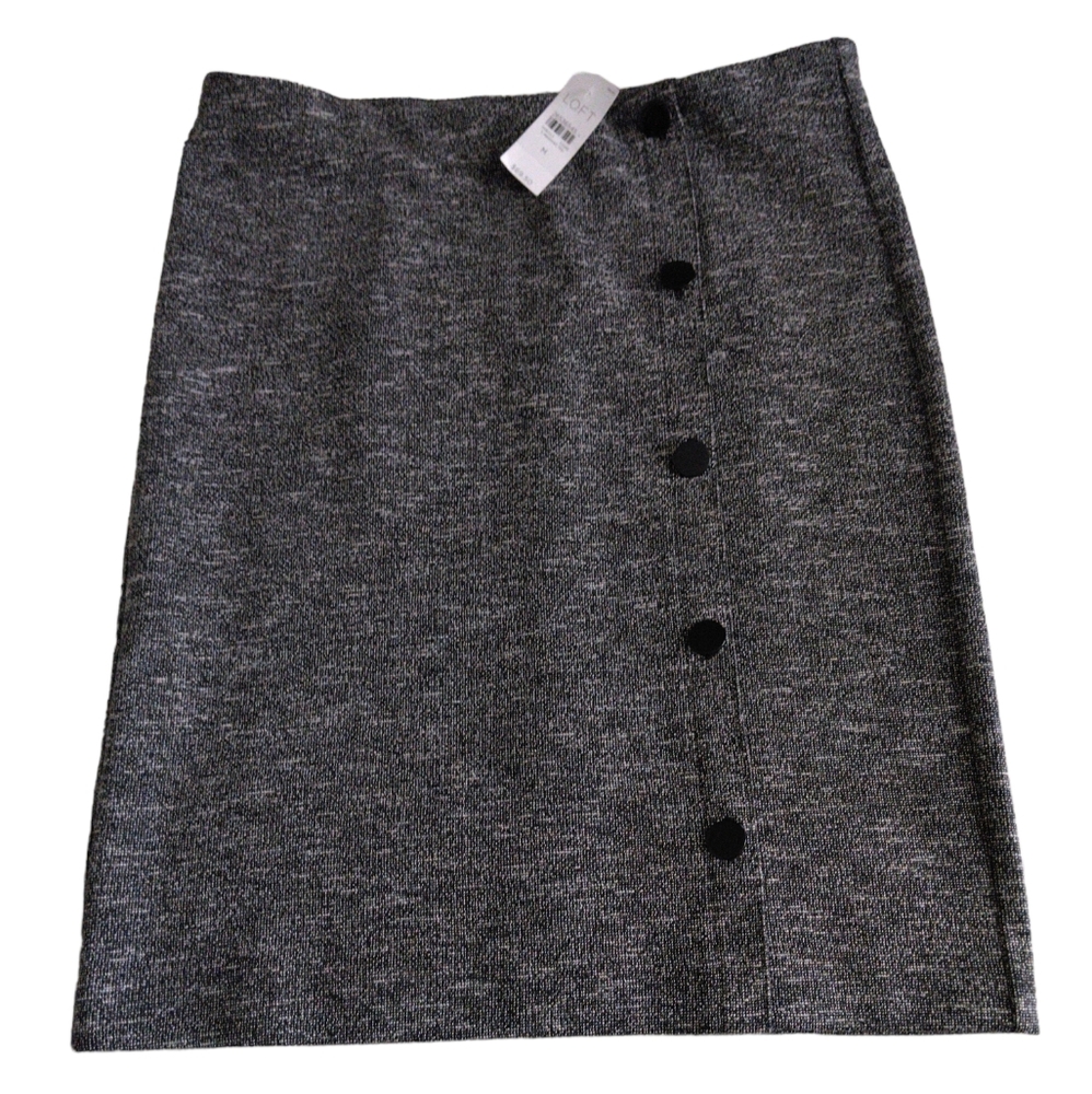 NWT Loft Medium Button Down Grey Pencil Skirt